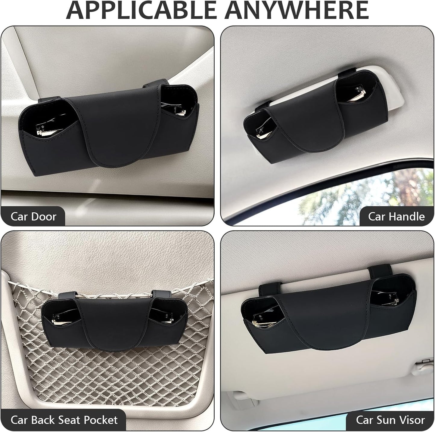 Accmor Sunglasses Holder for Car Sun Visor, Auto Eyeglasses Protective Storage Case, Vehicle Visor Accessories Organizer Box