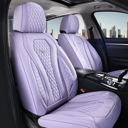 Coverado Seat Covers, Car Seat Covers Full Set, Black Car Seat Cover, Car Seat Covers Front Seats Back Seat Cover, Waterproof Car Seat Cushion, Leather Seat Covers Seat Protector Fit for Most Cars