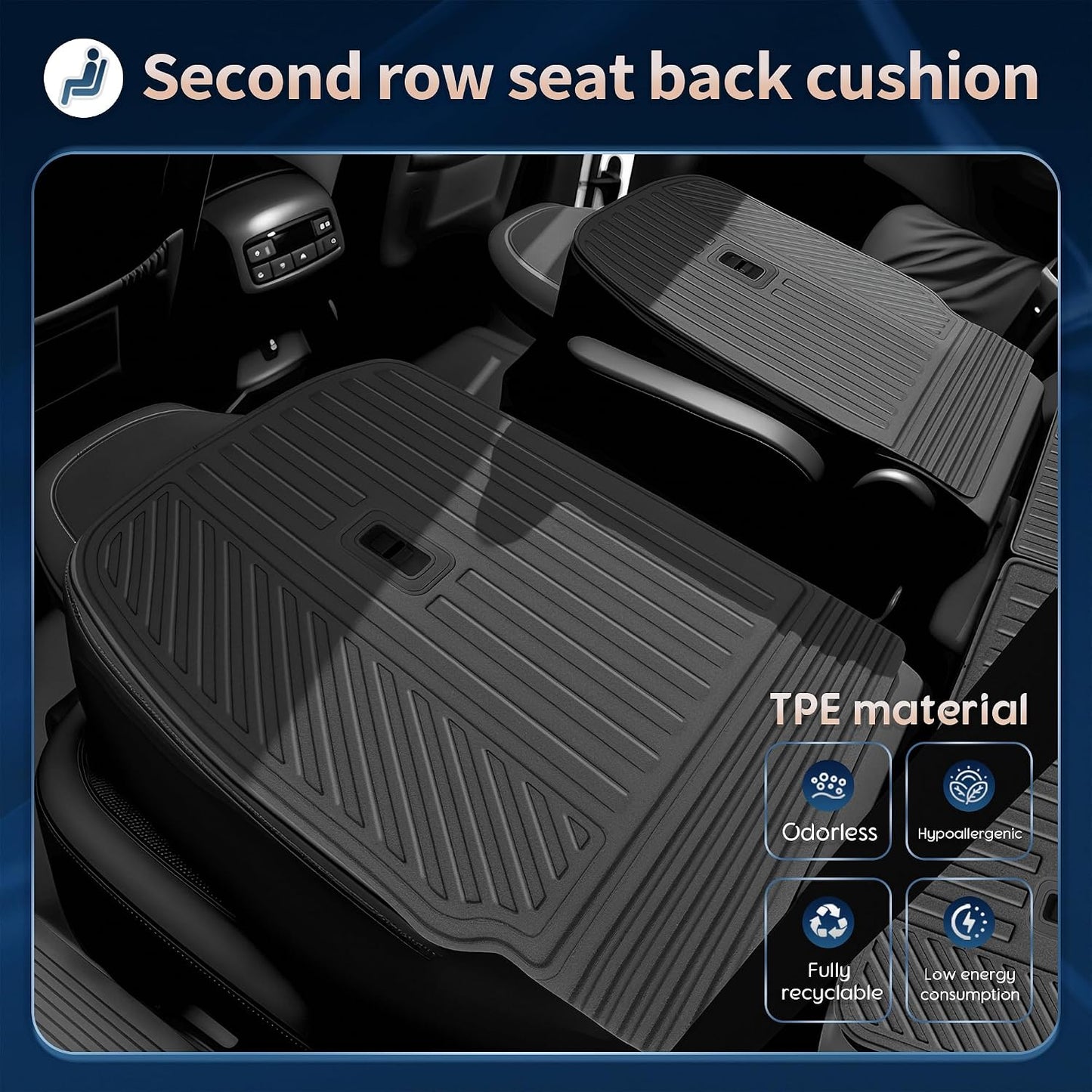 2026 Palisade Floor Mats Only Hybrid 7-Seat All Weather TPE Cargo Mat with Backrest Mat for Hyundai Palisade Accessories 2026 SEL/SEL Premium/Limited/Calligraphy