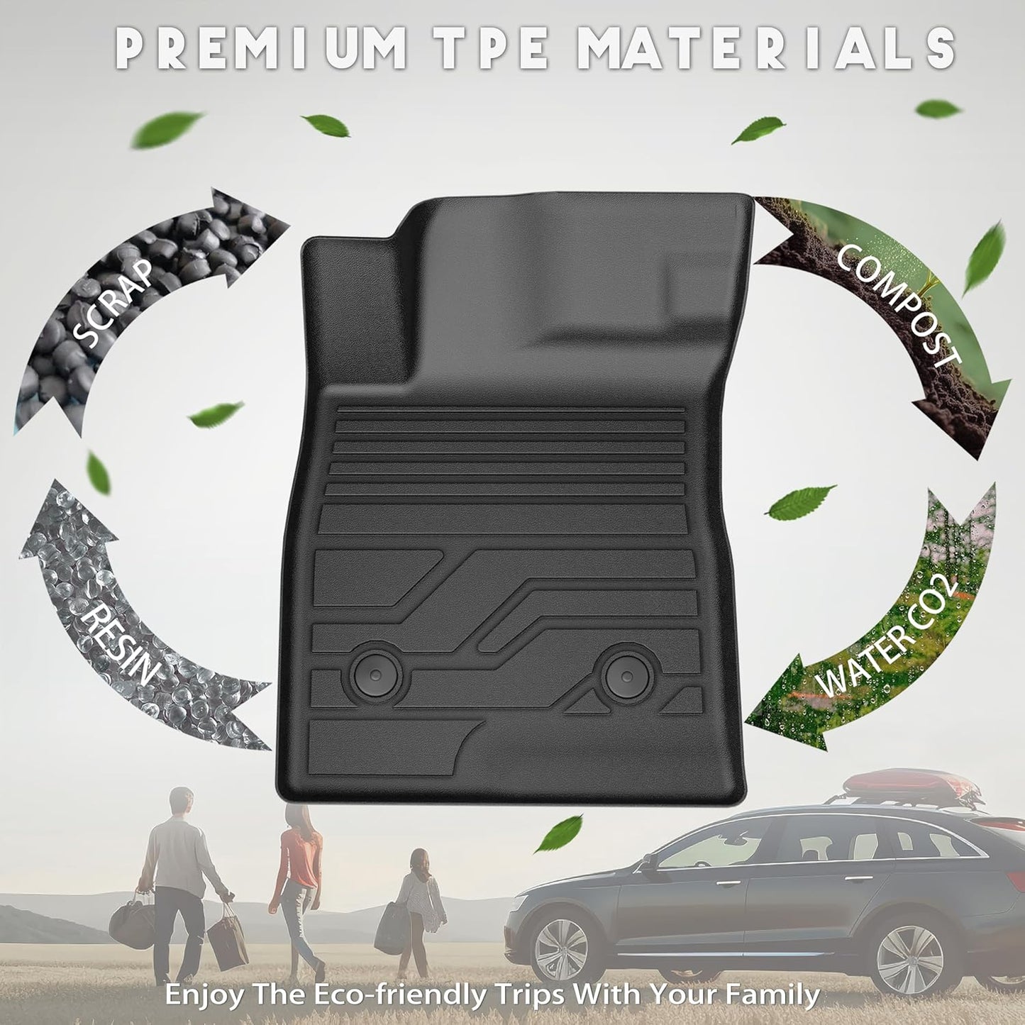 KARPAL Floor Mats for 2007-2013 Chevy Silverado & GMC Sierra 1500 Crew Cab / 2007-2014 2500/3500 HD(Footwell Coverage), All-Weather TPE Custom Fit Floor Liners Car Accessories