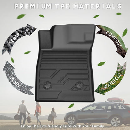 KARPAL Floor Mats for 2007-2013 Chevy Silverado & GMC Sierra 1500 Crew Cab / 2007-2014 2500/3500 HD(Footwell Coverage), All-Weather TPE Custom Fit Floor Liners Car Accessories
