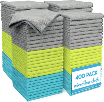 AIDEA Microfiber Cleaning Cloth-12PK, Soft Microfiber Towels for Cars, Absorbent Cleaning Rags, Lint-Free Streak-Free Wash Cloths for House, Kitchen, Window(12in.x12in), Black