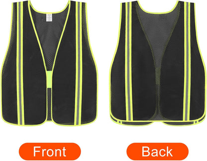High Visibility Reflective Safety Vest for Men Women Class 2 Hi Vis Mesh Fabric Safety Work Jacket with Elastic Band