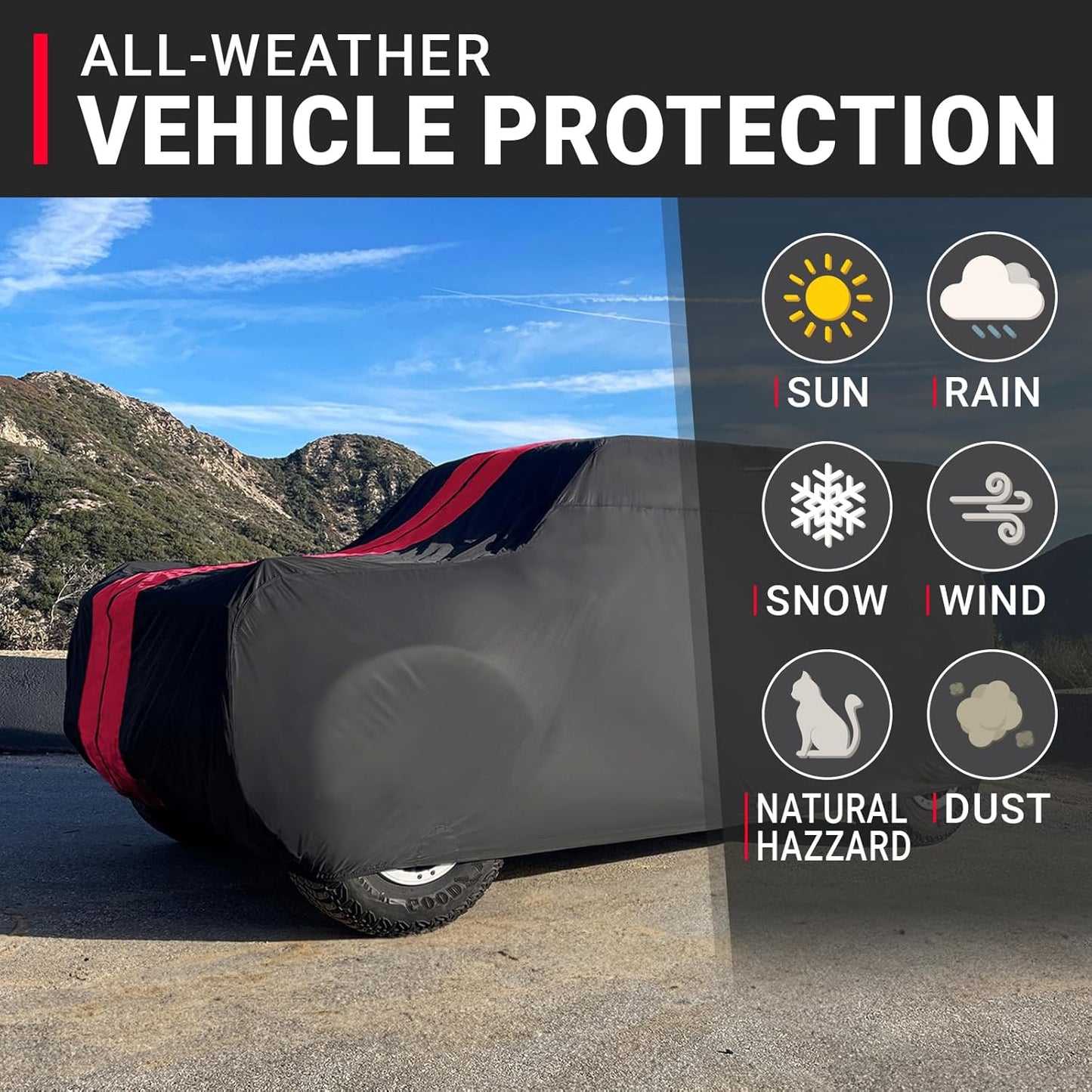 iCarCover 15-Layer Car Cover Waterproof All Weather | Premium Quality Car Covers for Automobiles, UV Protection, El Camino, Impala, Bel Air, Monte Carlo, Galaxie, Charger, Size C21 (See Size Chart) - Colors C
