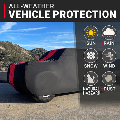 iCarCover 15-Layer Car Cover Waterproof All Weather | Premium Quality Car Covers for Automobiles, UV Protection, El Camino, Impala, Bel Air, Monte Carlo, Galaxie, Charger, Size C21 (See Size Chart) - Colors C