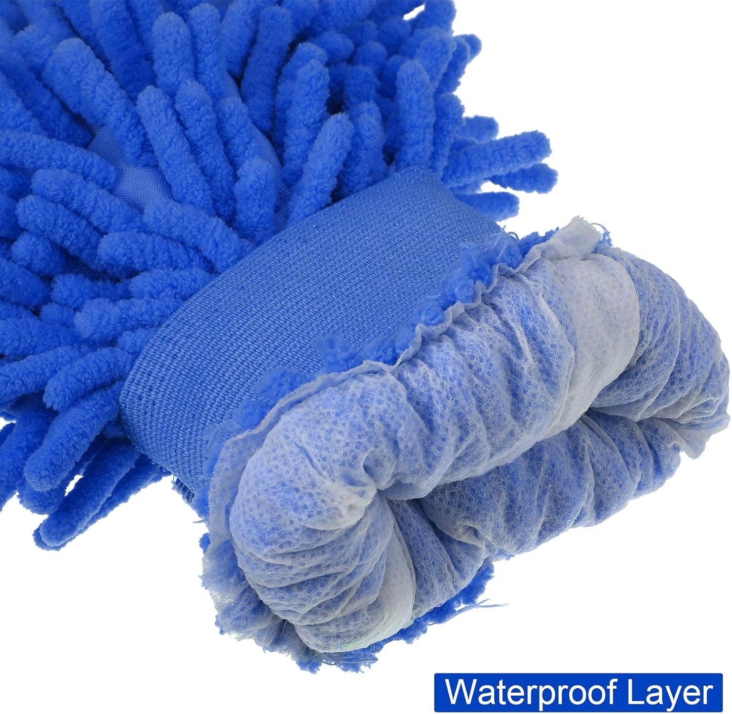 BBTO 5 Pieces Car Wash Mitts Microfiber Chenille Scratch Free Car Wash Gloves Absorbent Double Sided Drying Mitts Microfiber Swirl Free Clean Brush Truck SUV Motorcycles Home Dusting 10.24'' x 6.69''