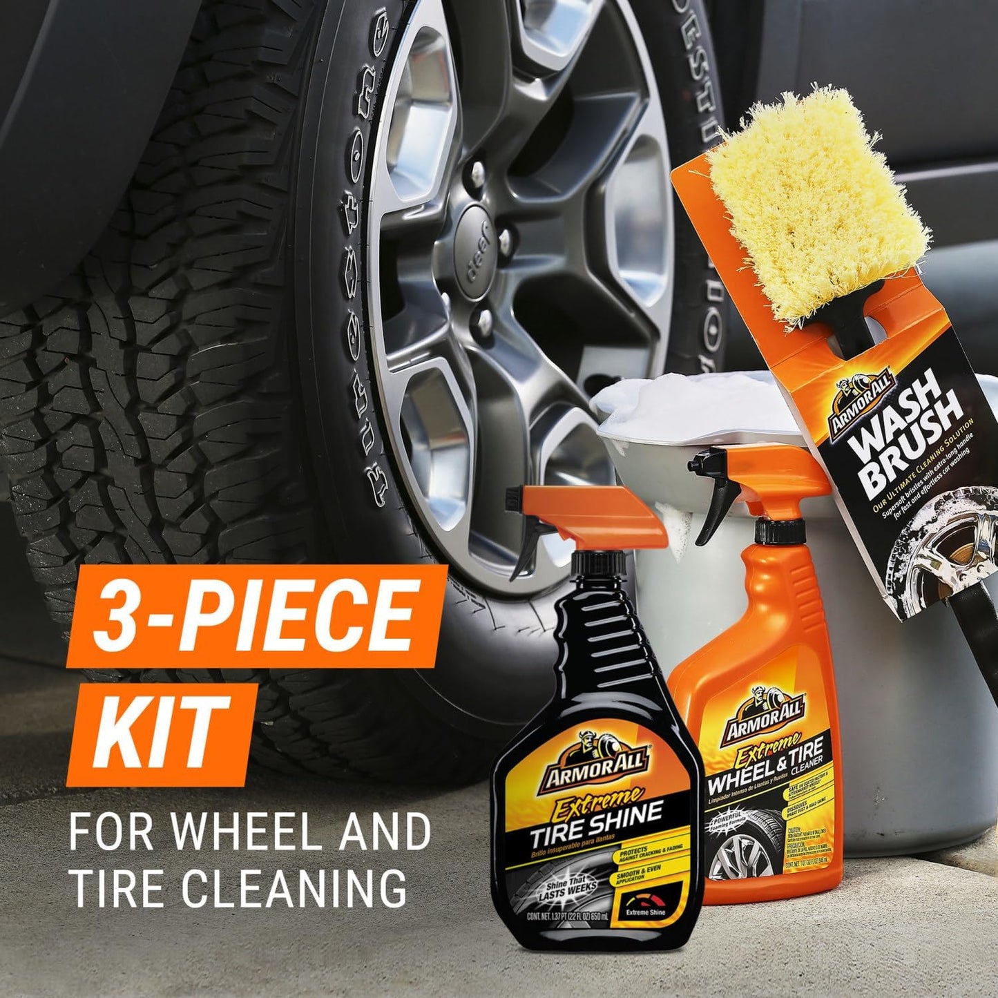 Armor All Car Tire Shine, One-Step Tire Shine Spray for Precise, Even Shine and Minimal Overspray, 2 Count