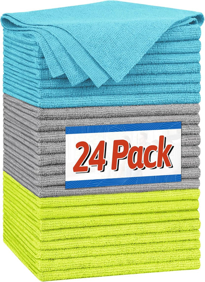 FIXSMITH Shop Towels, Pack of 200, Grey Microfiber Cleaning Cloth Bulk, Microfiber Towels for Cars, All-Purpose Absorbent Cleaning Rags, Dust Cloth for Automotive, Mechanic, Garage, 11.5 x 11.5 inch