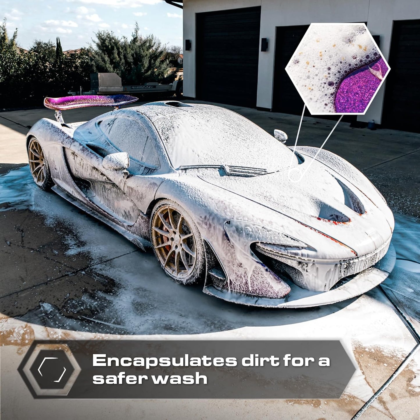 Blackline Automotive Extreme Foaming Car Shampoo - Extreme Ultra Foam Perfect for Ceramic Coatings - Compatible with Foam Cannon for Pressure Washer (16 FL Oz, Dark Ice)