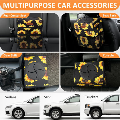 Vankor Car Trash Can Bin with Lid Hanging for Back Seat, Car Accessories for Women Men Leak Proof Automotive Garbage Cans Leakproof Vehicle Trash Can for Truck SUV Black