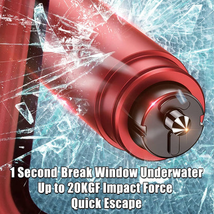 4 Pack Car Window Breaker and Seatbelt Cutter,Auto Rescue Tool,Safe Hammer Car Window Breaker for Land and Underwater,Window Breaker Tool for New Cars,Emergency Car Kit(Red)
