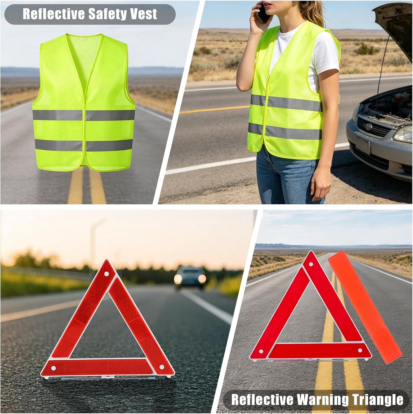 Car Roadside Emergency Kit Automotive Car Safety Kits for Vehicles Woman Man Teen Black