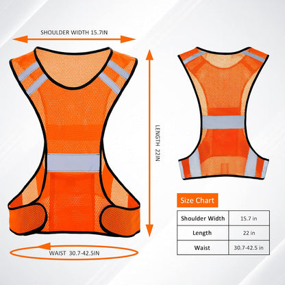 TCCFCCT Reflective Running Vest, High Visibility Running Gear with Large Pocket