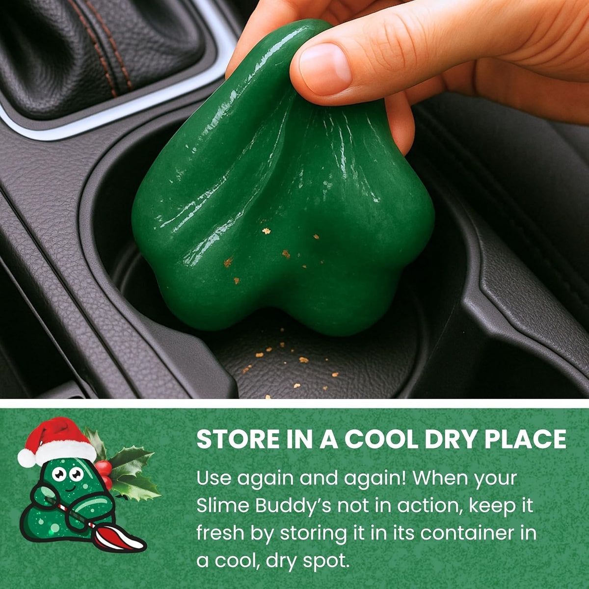 Slime Buddies Car Cleaning Gel Putty - Strawberry Scented Interior Detailing Tool for Cup Holders, Air Vents & Keyboard - Reusable Auto Detailing Accessories - Dust Remover Goop - Gifts for Men Women