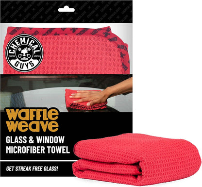 Chemical Guys Waffle Weave Gray Matter Microfiber Drying Towel - 25" x 36", Premium Blend Microfiber Towel with Soft-Banded Edging for Scratch-Free Car Drying, Ultra Absorbent