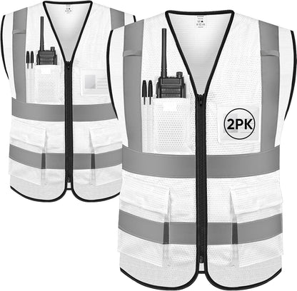 TICONN Reflective Safety Vest High Visibility Class II Mesh Vest for Women & Men Meets ANSI Standards