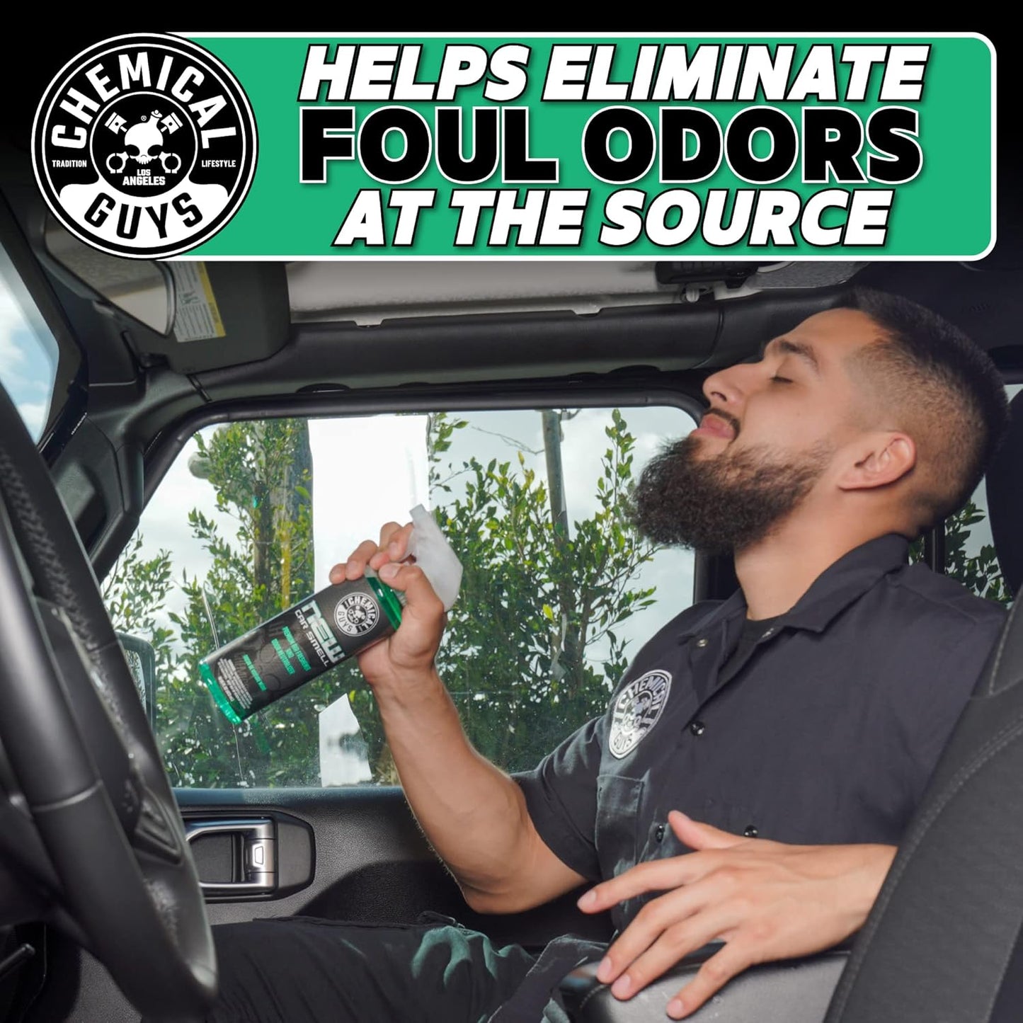 Chemical Guys New Car Smell Air Freshener and Premium Odor Eliminator Refreshes & Neutralizes Odors, Great Car Fresheners for Trucks, SUVs, RVs, and More - 16 Fl Oz (Pack of 2)