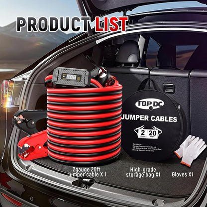 TOPDC 4 Gauge 16 Feet Jumper Cables for Car, SUV and Trucks Battery, Heavy Duty Automotive Booster Cables for Jump Starting Dead or Weak Batteries with Carry Bag, (TD-P0416)
