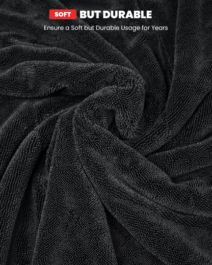 LASFIT Drying Towel, [2025 Upgraded] Large Super Absorbent Car Drying Towel for Car Detailing Streak Free, XL 1300 GSM Premium Ultra Soft Microfiber, Twisted-Loop Microfiber Towels for Cars