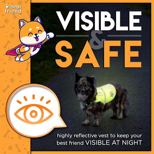 Safety Reflective Orange Vest - Side Release Buckles, High Visibility to Keep Your Dog Safe from Cars & Hunting Accidents