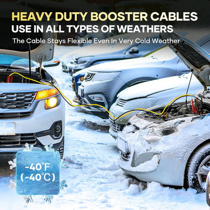Jumper Cables for Car Battery, 8 Gauge 12 Feet Automotive Booster Cables, for Jump Starting Dead or Weak Batteries with Carry Bag