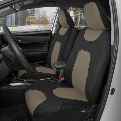 Motor Trend AquaShield Waterproof Front Seat Covers, Black Seat Covers for Cars – Neoprene Front Car Seats Cover, SUV Seat Covers Protector - Car Interior Cover for Auto, Trucks, & Dog Owners