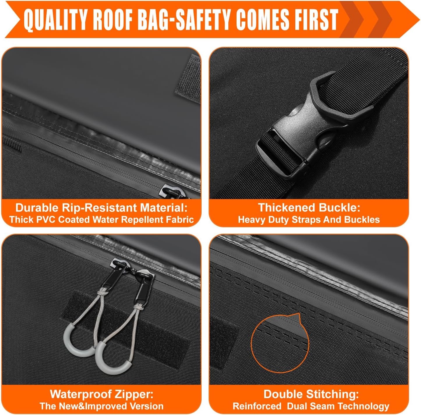 Sailnovo Rooftop Cargo Carrier Roof Bag, 20 Cubic feet Soft Waterproof Car Roof Bag fit Cars with/Without Rack, 6 Tie-Down Straps, 6 Door Hooks, Foldable Car Top Carrier for Road Trip Camping Travel