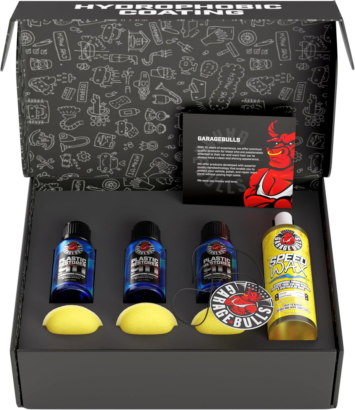 garage bulls Plastic Restorer for Cars - Hydrophobic Ceramic Coating - Ultimate Exterior & Interior Protection with Original Matte Finish
