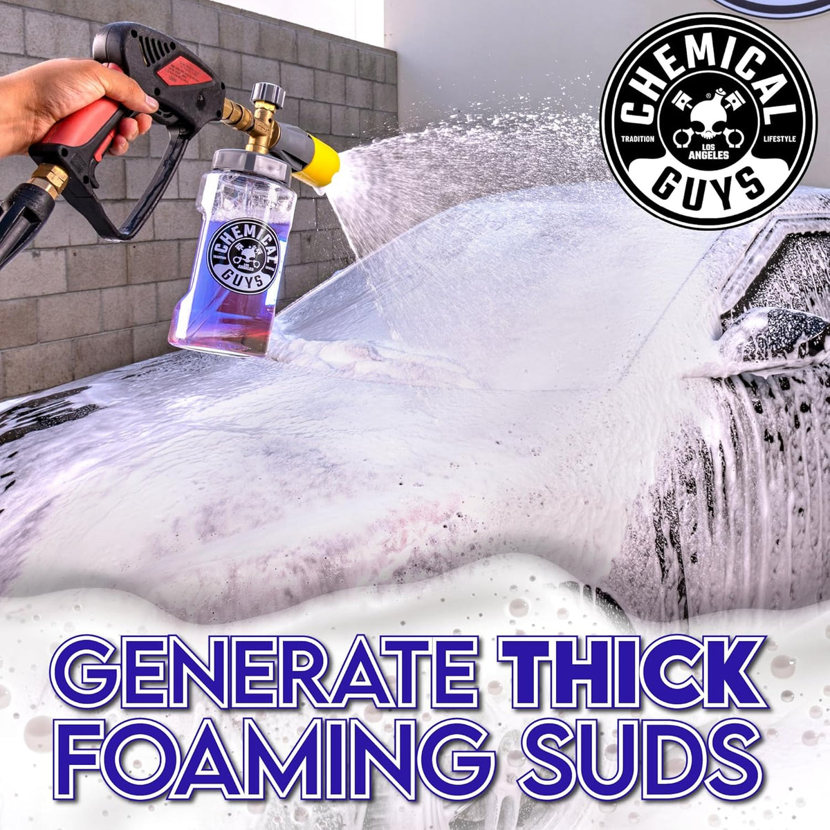 Chemical Guys Extreme Bodywash & Wax Foaming Car Wash Soap - Soap for Foam Cannons, Foam Guns, or Bucket Washes for Cars, Trucks, Motorcycles, RVs, and More, Grape Scent - 128 oz (1 Gallon)