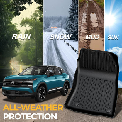 Floor Mats Set for Nissan Rogue 2026 2025 2024-2021 Accessories, Full Coverage All Weather Floor Mats Cargo Mat with Backrest Protectors & Door Sill Guards (Not for Sport)