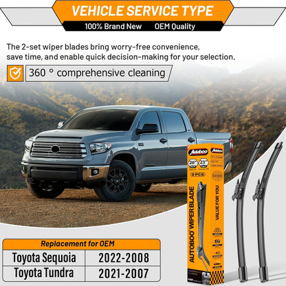AUTOBOO 26"+19" Windshield Wipers Replacement for Tesla Model 3 2017 2018 2019 2020 2021 2022 2023 2024 2025 Model Y 2020 2021 2022 2023-2025 -Original Factory Quality (Pack of 2) - Colors B