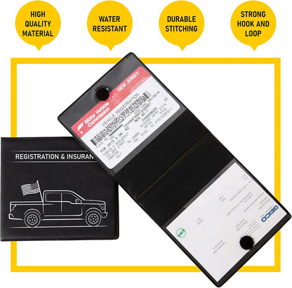 CANOPUS Car Registration and Insurance Holder, Car Document Holder, Vehicle Registration and Insurance Card Holder, Wallet for Auto, Trailer, Motorcycle, Truck, Vehicle Paperwork Organizer (2 Pack)