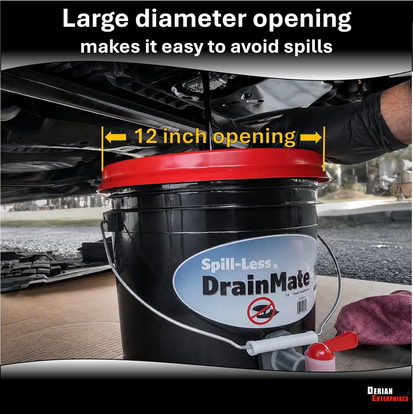 Spill-Less DrainMate™ 14 Quart Oil Drain Pan/Container - Made in USA
