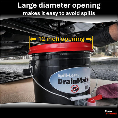 Spill-Less DrainMate™ 14 Quart Oil Drain Pan/Container - Made in USA