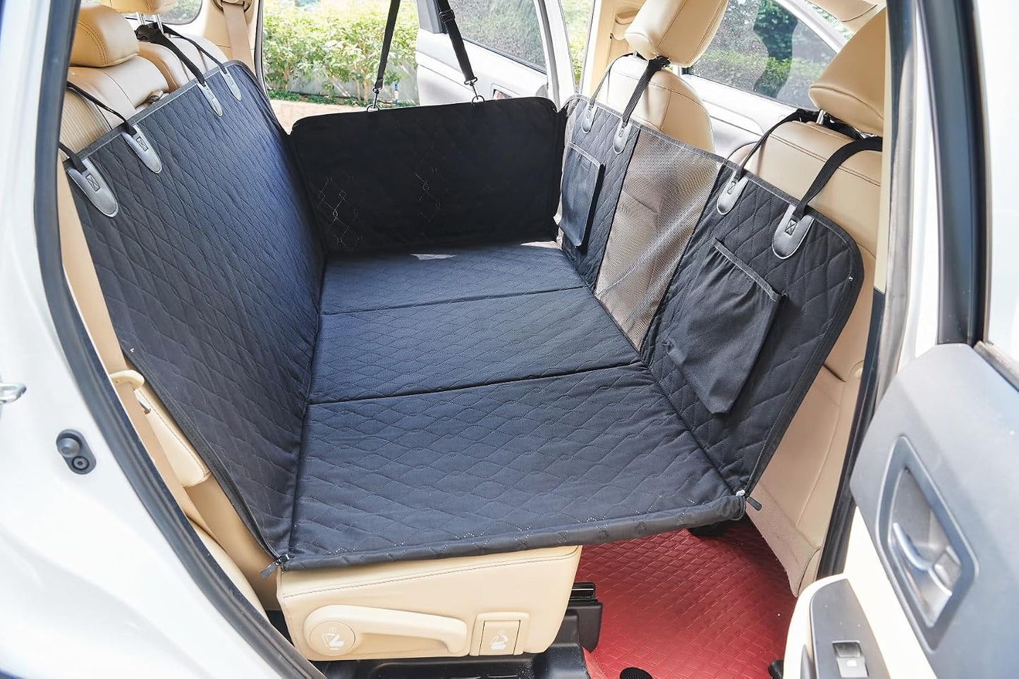 petalage Bench Dog Car Seat Cover for Back Seat Waterproof Seat Covers Durable Scratch Proof Nonslip, Protector for Pet Fur & Mud Washable Backseat Cover for Cars Armrest Compatible