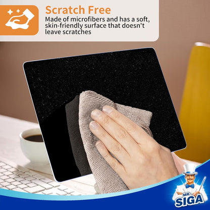 MR.SIGA Microfiber Cleaning Cloth, All-Purpose Microfiber Towels, Streak Free Cleaning Rags, Pack of 12, Grey, Size 32 x 32 cm(12.6 x 12.6 inch)
