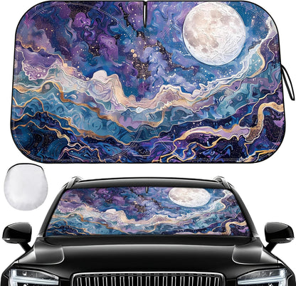 Windshield Sun Shade - Car Sun Shade Windshield, Reflector Sunshade Offers Ultimate Protection for Car Interior, Foldable Front Window Fit for Hatchback, Truck, SUV, MPV