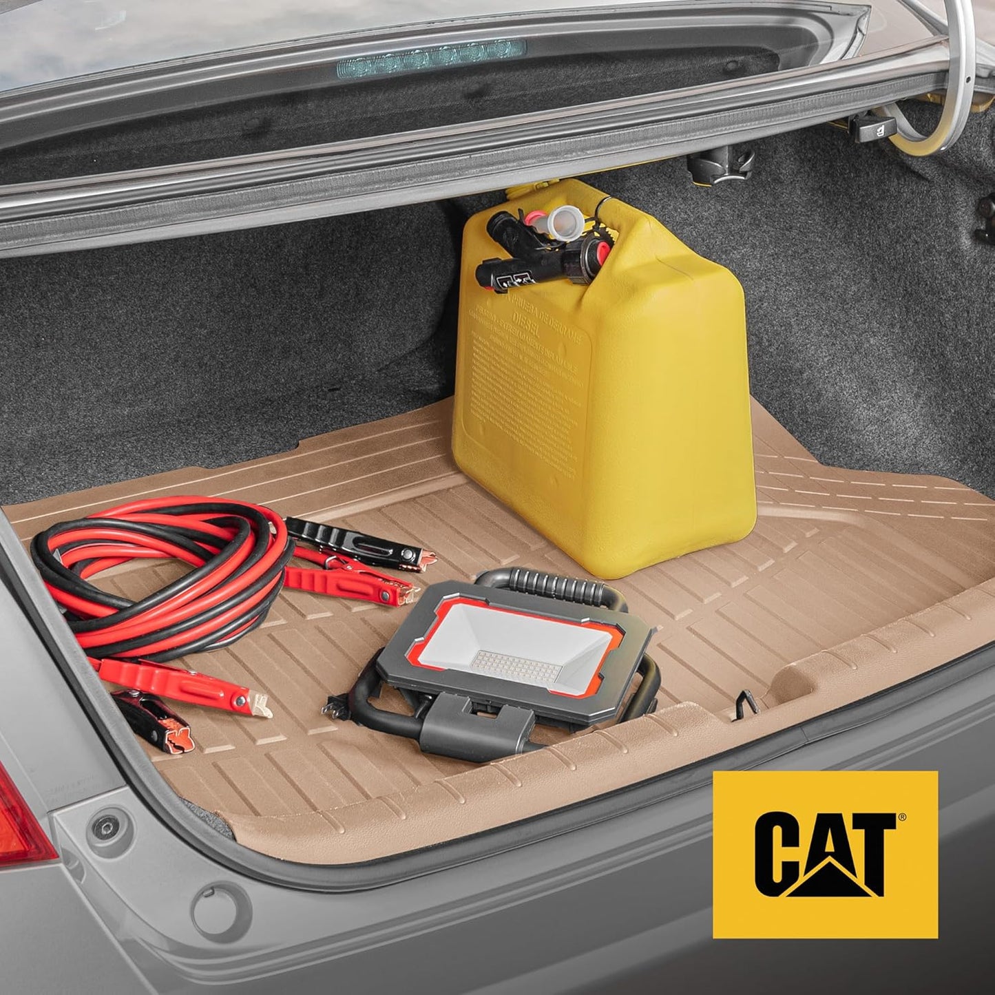 CAT Heavy Duty SUV Black Cargo Liner & Car Trunk Mat - Universal Trimmable All Weather Cargo Mats for Back of SUV - SUV Trunk Mat & Carpet Cover Trunk Liner - Cargo Cover Trunk Cover 53" x 36.25"