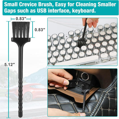 Luscinum Car Interior Duster Detailing Cleaning Gel Brushes Kit, Soft Dust Detail Crevice Brush Slime Putty Cleaner Accessories Tools for Dashboard,Air Vent,Panel,Leather
