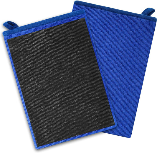 Clay Mitt Auto Detailing 4 Pack, Fine Grade Microfiber Car Clay Bar Mitt, DIY Detail Tool & Kit Car Detailing Alternative (Blue)