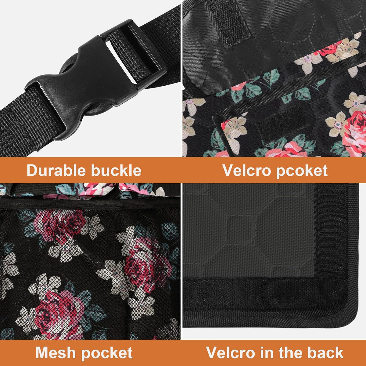 esouler Car Trunk Organizer, Super Capacity Backseat Car Organizer for SUV/Truck/MPV(42"*18"), Hanging Car Storage Organizer with 8 Pocekts, Car Accessories for Women and Men- Black