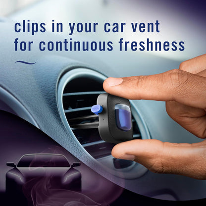Febreze AUTO Air Freshener, Odor-Fighting Automotive Vent Clip, Midnight Storm Scent, 8 Count