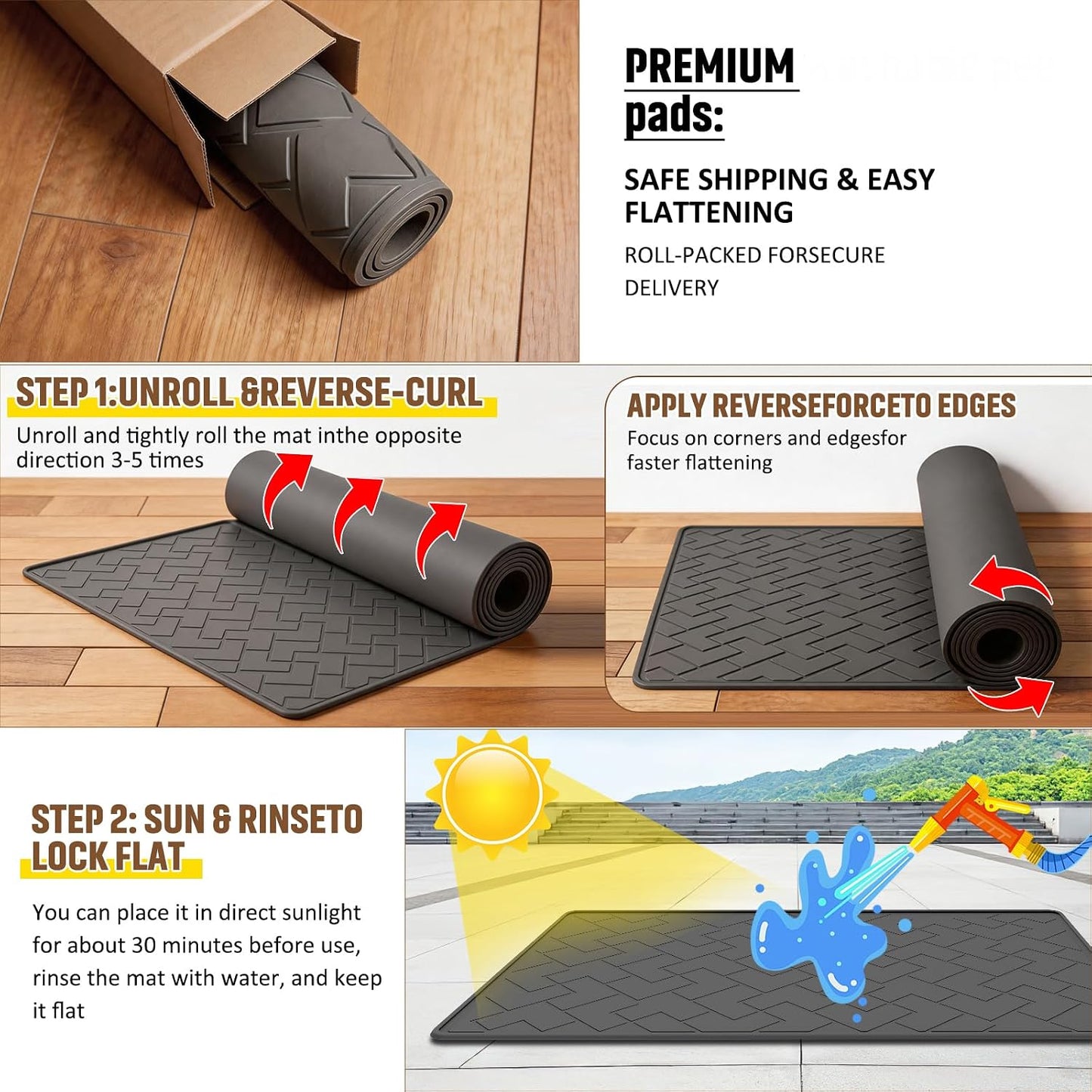 Oil Spill Mat for Garage, 60" x 37" Heavy Duty TPE Oil Change Mat with Raised Edge, Reusable Oil Drain Pan, Waterproof, Oil-Proof, Non-Slip Under Car Mat,Protect Garage Surface from Spill & Stain | Oil Spill Mat