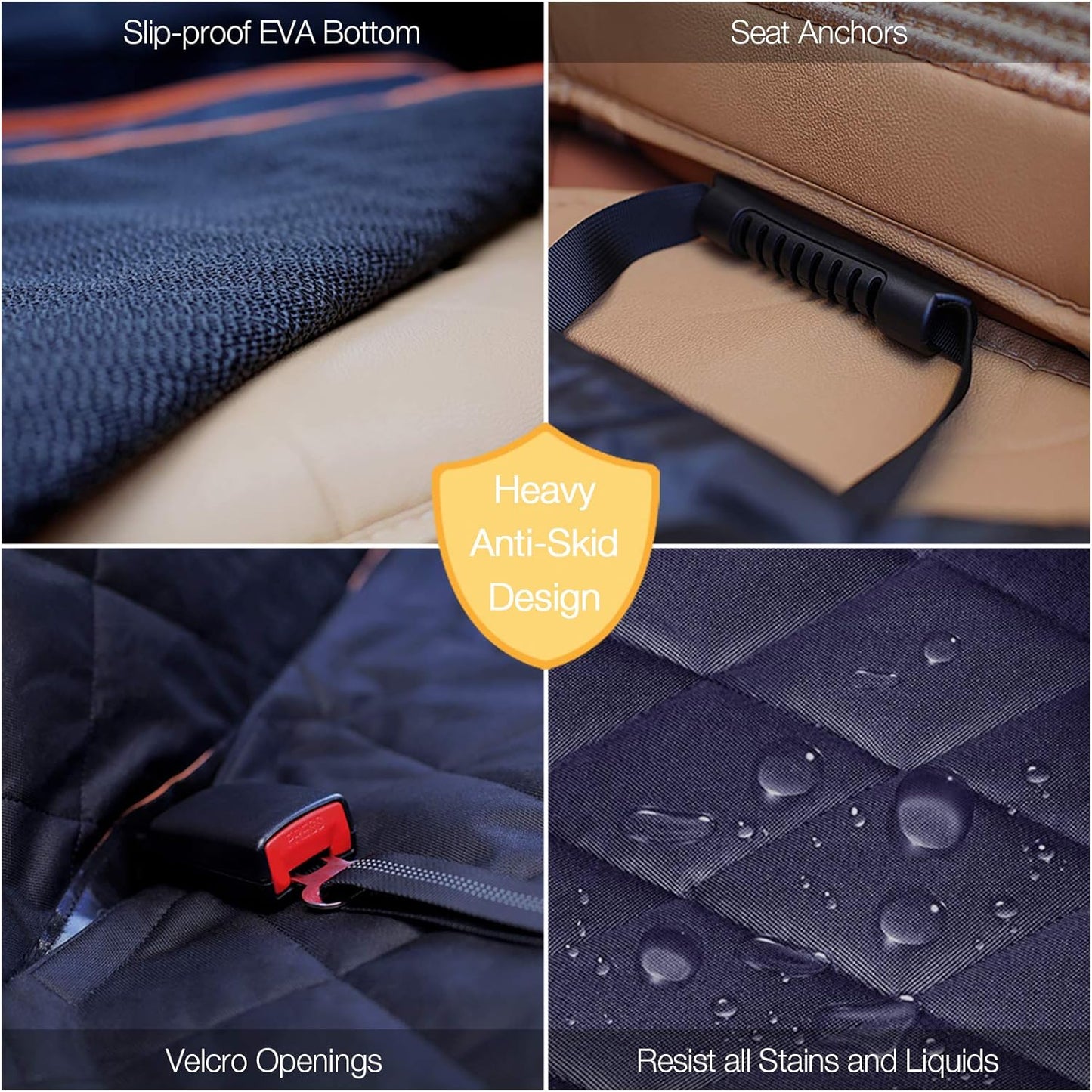 Luxury Dog Car Seat Cover for Back Seat Breathable Mesh Window Dog Hammock for Car 4-Layer Heavy Duty Waterproof Pet Seat Protector Scratch-Proof Car Seat Cover Perfect for Family Road Trips