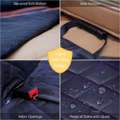 Luxury Dog Car Seat Cover for Back Seat Breathable Mesh Window Dog Hammock for Car 4-Layer Heavy Duty Waterproof Pet Seat Protector Scratch-Proof Car Seat Cover Perfect for Family Road Trips
