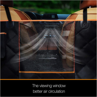 Luxury Dog Car Seat Cover for Back Seat Breathable Mesh Window Dog Hammock for Car 4-Layer Heavy Duty Waterproof Pet Seat Protector Scratch-Proof Car Seat Cover Perfect for Family Road Trips