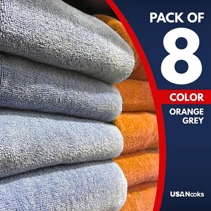 USANOOKS Premium 300GSM Microfiber Cleaning Cloth - 12.5"x12.5" High Performance - 1200 Washes, Ultra Absorbent Microfiber Towels for Cars Undercarriage, Rims & Engine Bay Cleaning - Microfiber Cloth
