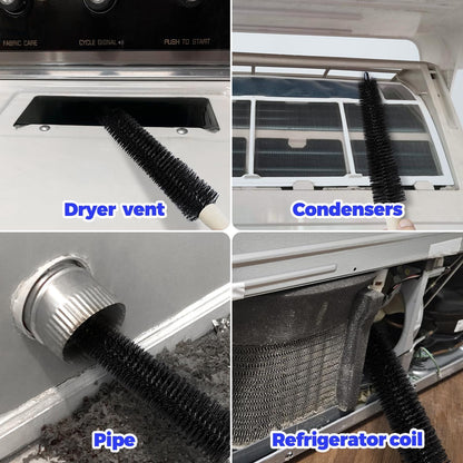 Holikme 3 Pcs Dryer Vent Cleaner Kit, 304 Stainless Steel Replacement Lint Brush for Clothes Dryer Vent Trap, Cleaning Brush & Flexible Crevice Tool