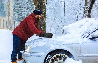 SCRUBIT Ice Scraper with Glove - Car Windshield Scraper for Ice and Snow w/Fleece Mitt - Quickly Scrape and Remove Snow While Staying Warm - Waterproof & Windproof - Car Scraper Snow Brush (Black)
