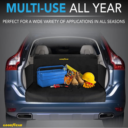 GOODYEAR Water Resistant SUV Cargo Cover Heavy-Duty Trunk Protector for Dogs, Durable Liner with Side Walls, Pet Mat, Large Size